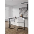 Manhattan Comfort Augusta Counter Stool with Metal Base in White - Set of 2