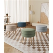 Bailey Woven Polyester & Solid Wood Ottoman - Multi-Color - Gold Feet- Set of 4