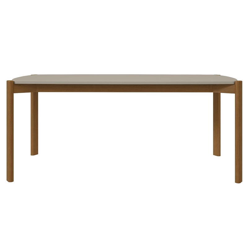 Manhattan Comfort Gales 70.87 Dining Table with Solid Wood Legs in Beige