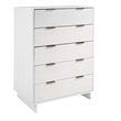 2-Piece Granville Solid Wood Tall Chest and Double Dresser Set in White