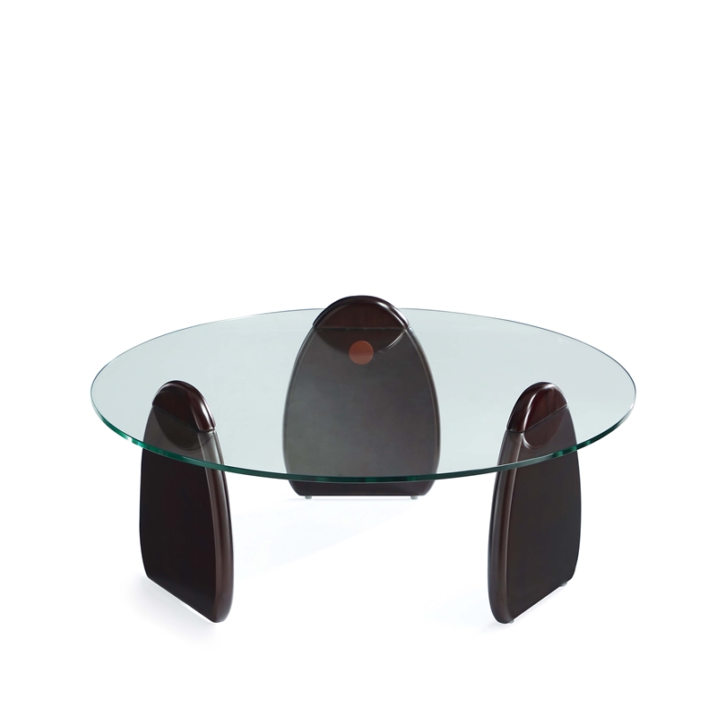 Artesia 2-Piece Modern Coffee Table and End Table Set in Dark Walnut