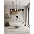 Manhattan Comfort Alondra Modern Coffee Table with Stainless Steel Base in Black