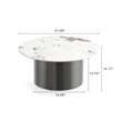 Manhattan Comfort Alondra Modern Coffee Table with Stainless Steel Base in Black
