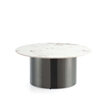 Manhattan Comfort Alondra Modern Coffee Table with Stainless Steel Base in Black