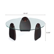 Manhattan Comfort Artesia Modern Coffee Table with Solid Wood Base - Dark Walnut