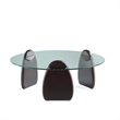 Manhattan Comfort Artesia Modern Coffee Table with Solid Wood Base - Dark Walnut