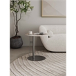 Manhattan Comfort Alondra Modern End Table with Stainless Steel Base in Black