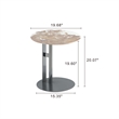 Manhattan Comfort Alondra Modern End Table with Stainless Steel Base in Black