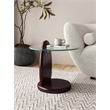 Manhattan Comfort Artesia Modern End Table with Solid Wood Base - Dark Walnut