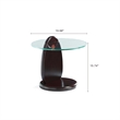 Manhattan Comfort Artesia Modern End Table with Solid Wood Base - Dark Walnut