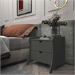 Manhattan Comfort Coney Mid-Century Modern 2-Drawer Nightstand in Gray