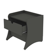 Manhattan Comfort Coney Mid-Century Modern 2-Drawer Nightstand in Gray