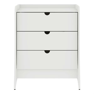 Manhattan Comfort Coney Mid-Century Modern 3-Drawer Dresser in White
