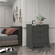 Manhattan Comfort Coney Mid-Century Modern 3-Drawer Dresser in Gray