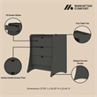 Manhattan Comfort Coney Mid-Century Modern 3-Drawer Dresser in Gray
