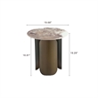 Manhattan Comfort Monica Modern End Table with Stainless Steel Base in Gold