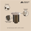 Manhattan Comfort Monica Modern End Table with Stainless Steel Base in Gold