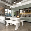 Manhattan Comfort Coney 3-Piece Mid-Century Modern Dining Set in White