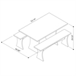 Manhattan Comfort Coney 3-Piece Mid-Century Modern Dining Set in Gray