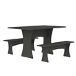 Manhattan Comfort Coney 3-Piece Mid-Century Modern Dining Set in Gray