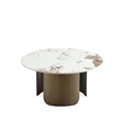 Manhattan Comfort Monica 2-Piece Modern Coffee Table and End Table Set in Gold