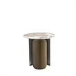 Manhattan Comfort Monica 2-Piece Modern Coffee Table and End Table Set in Gold