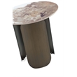 Manhattan Comfort Monica 2-Piece Modern Coffee Table and End Table Set in Gold