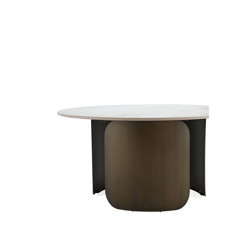 Manhattan Comfort Monica 2-Piece Modern Coffee Table and End Table Set in Gold