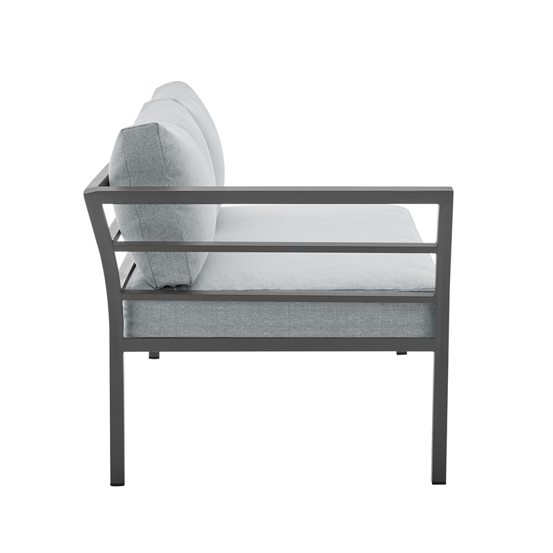 Sunnyside Modern Corner Patio Conversation Set with Table in Gray