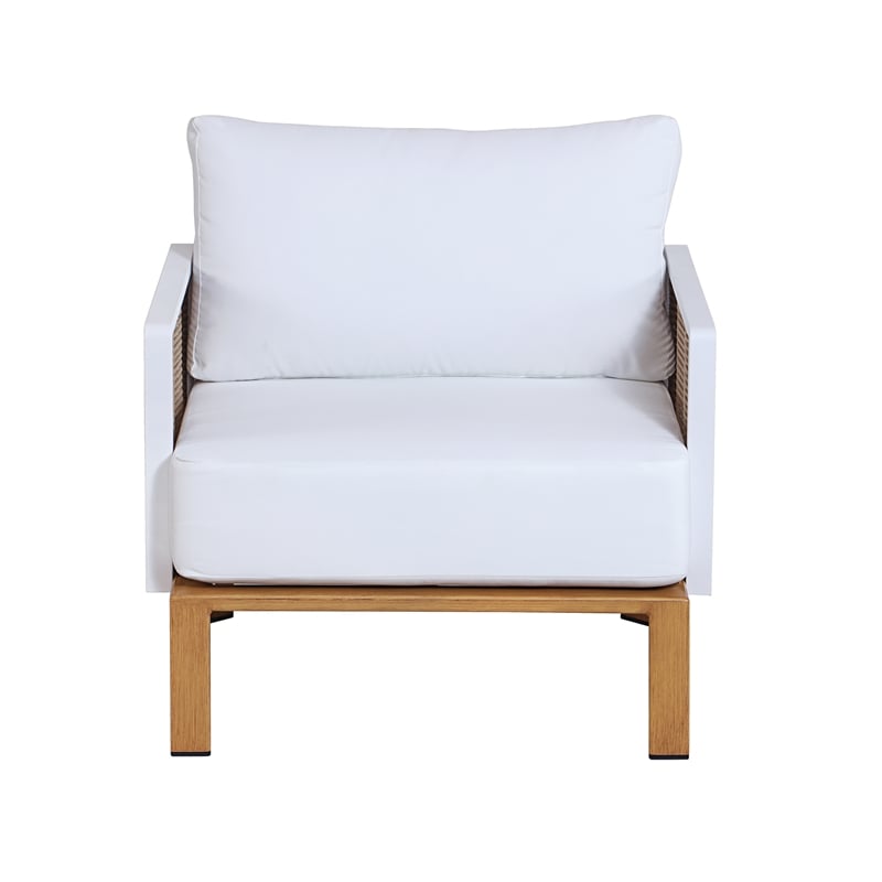 Manhattan Comfort Vine Modern 4-Piece Patio Conversation Set in Cream