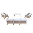 Manhattan Comfort Vine Modern 4-Piece Patio Conversation Set in Cream