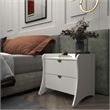 Manhattan Comfort Coney Mid-Century Modern 2-Drawer Nightstand in White