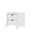 Manhattan Comfort Coney Mid-Century Modern 2-Drawer Nightstand in White