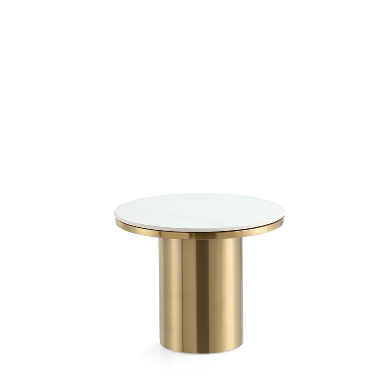 Manhattan Comfort Glenn 2-Piece Modern Coffee Table and End Table Set in Gold