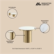 Manhattan Comfort Glenn 2-Piece Modern Coffee Table and End Table Set in Gold