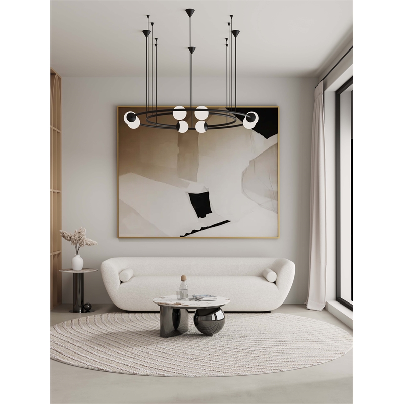 Manhattan Comfort Laurel 2-Piece Modern Coffee Table and End Table Set in Black