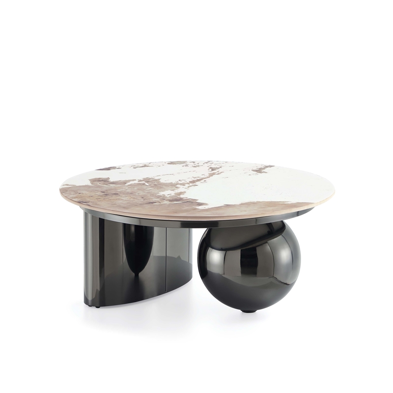 Manhattan Comfort Laurel 2-Piece Modern Coffee Table and End Table Set in Black