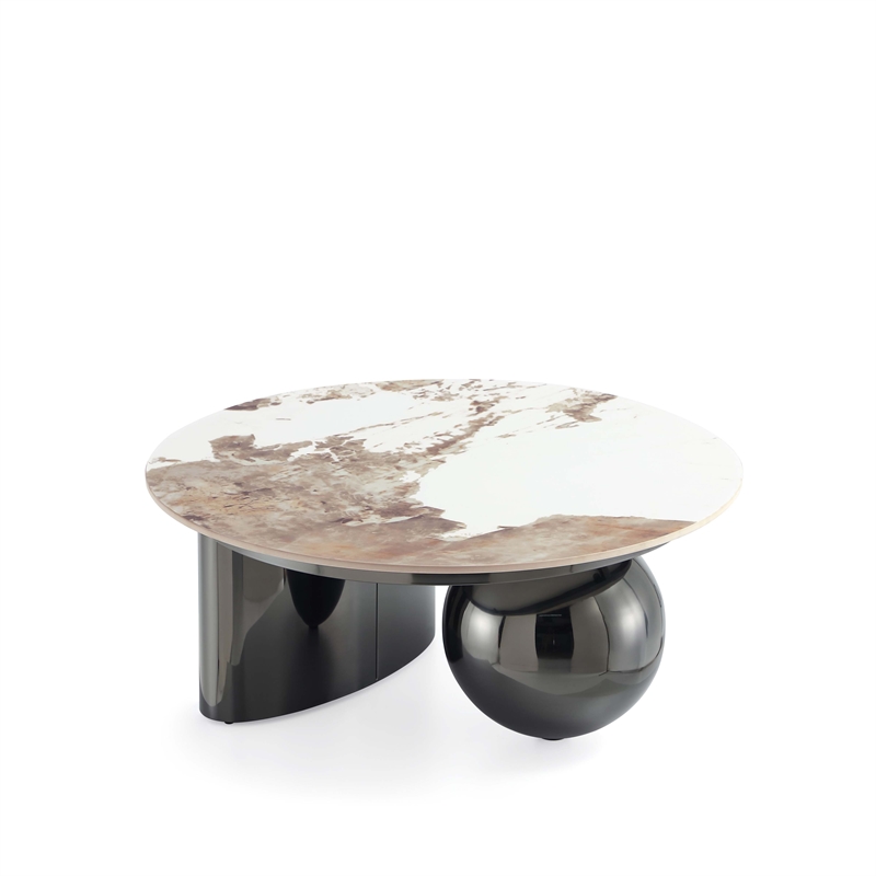 Manhattan Comfort Laurel 2-Piece Modern Coffee Table and End Table Set in Black