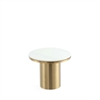 Manhattan Comfort Glenn Modern End Table with Stainless Steel Base in Gold