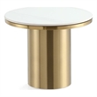 Manhattan Comfort Glenn Modern End Table with Stainless Steel Base in Gold