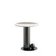 Manhattan Comfort Laurel Modern End Table with Stainless Steel Base in Black