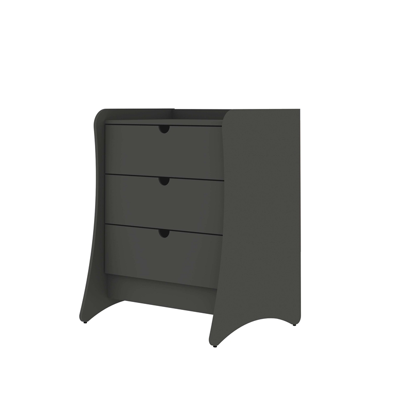 Coney 2-Piece Mid-Century Modern Dresser and Nightstand Set in Gray
