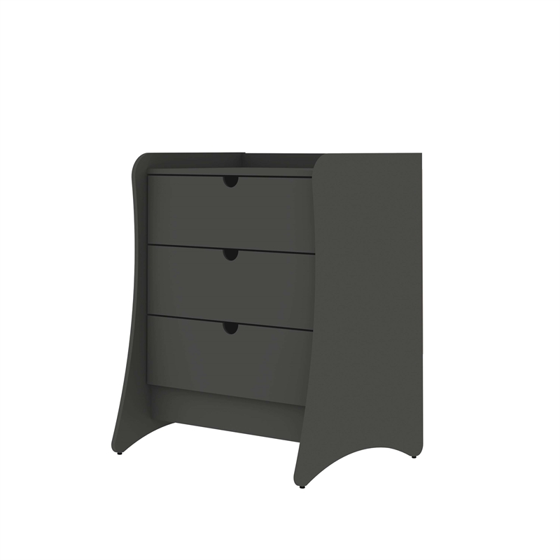 Coney 3-Piece Mid-Century Modern Dresser and Nightstand Set in Gray