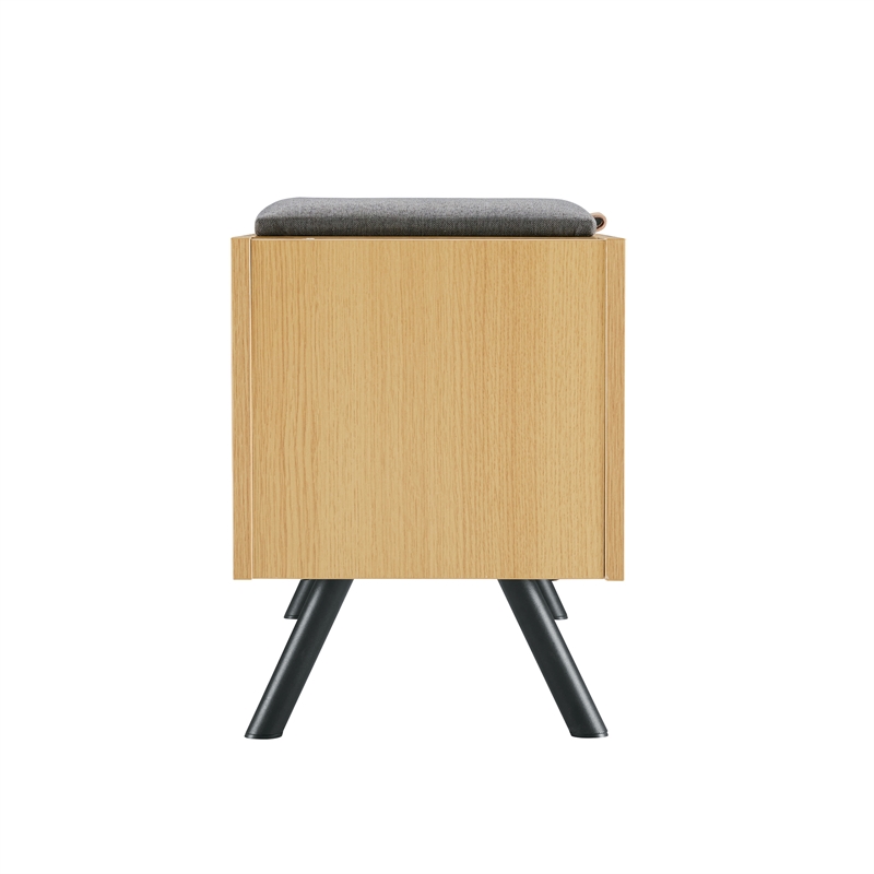 Paloma Accent Storage Bench in Natural Oak made from Engineered Wood