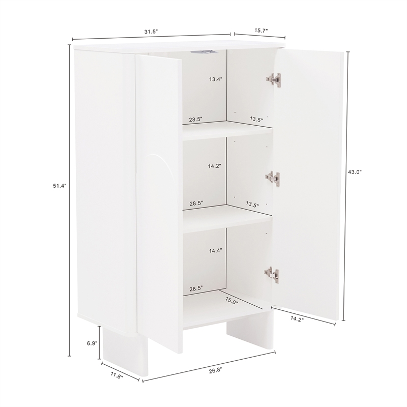 Ella Accent Cabinet in White made from Engineered Wood