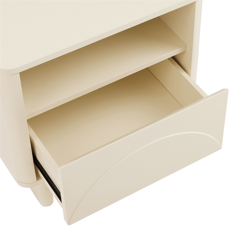 Ella Nightstand in Cream made from Engineered Wood