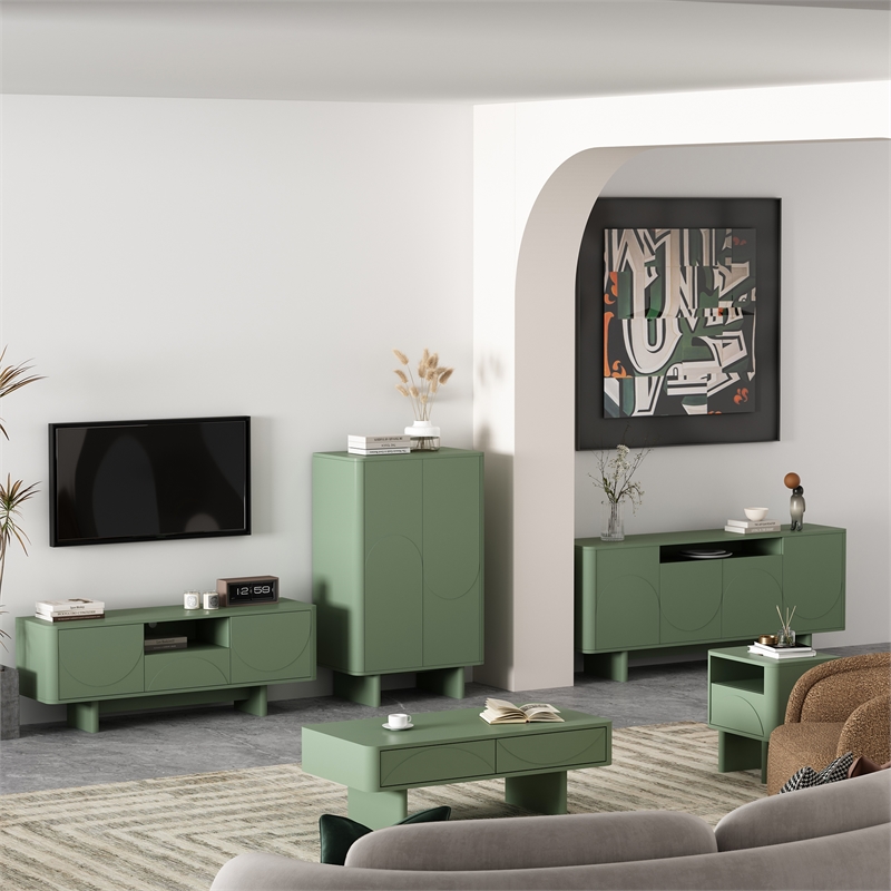Ella Nightstand in Sage Green made from Engineered Wood
