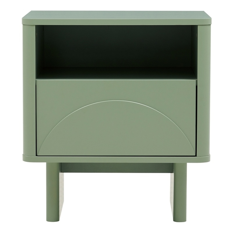 Ella Nightstand in Sage Green made from Engineered Wood