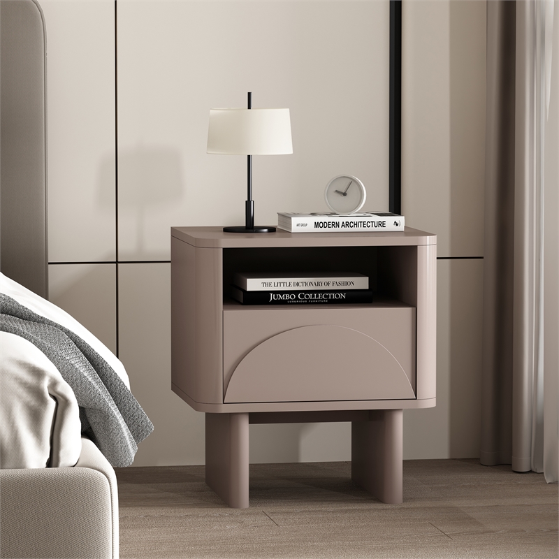 Ella Nightstand in Mocha made from Engineered Wood