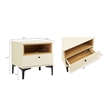 Amara Nightstand in Cream and Natural Oak made from Engineered Wood